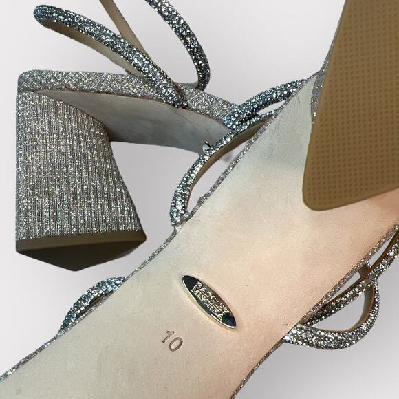 Badgley Mischka NEW sz 10 Freedon Rhinestone Gold High Heel Sandals Fancy Formal - Picture 9 of 12